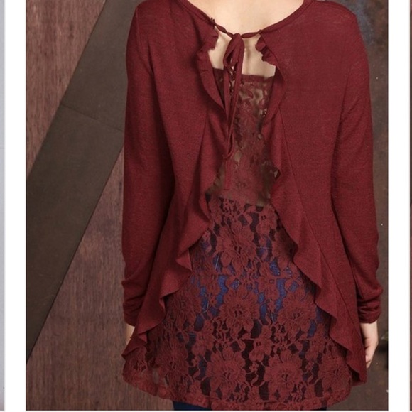 🎉Host Pick 🎉 Ruffle Blouse with Lace Back - Picture 3 of 3